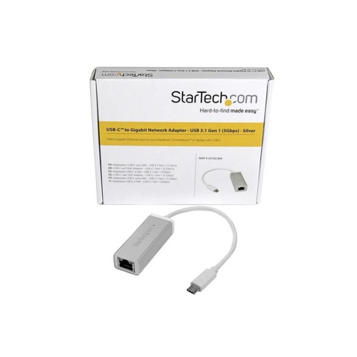 Startech Adattatore di rete USB-C a RJ45 Gigabit Ethernet Gbe - M/F - Argento - (US1GC30A)