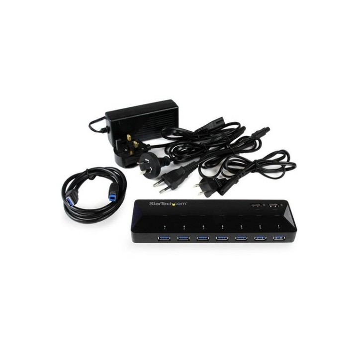 Startech Hub USB 3.0 a 7 Porte con Porte di Ricarica Dedicate - 2 Porte x 2,4 Am (ST93007U2C)
