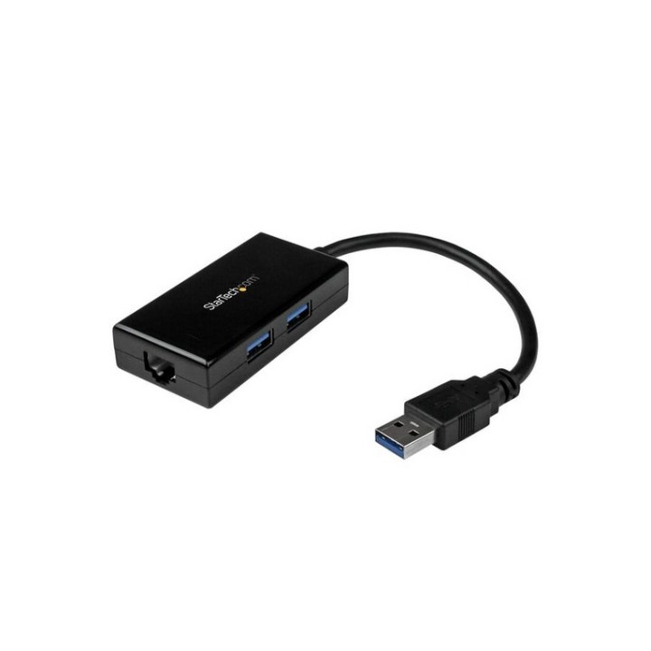 Startech Hub USB 3.0 a due porte con Ethernet - Adattatore di rete RJ45 Gigabit (USB31000S2H)