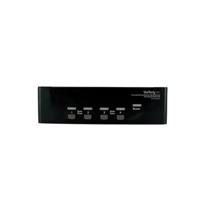 Startech Switch KVM doppio monitor VGA DVI 4 porte USB con audio e hub USB 2.0 -