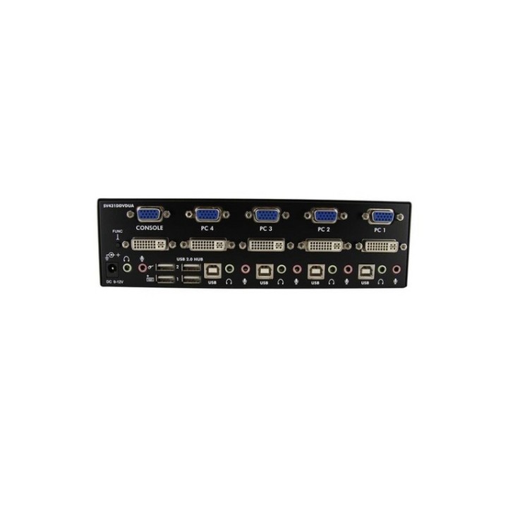 Startech Switch KVM doppio monitor VGA DVI 4 porte USB con audio e hub USB 2.0 -