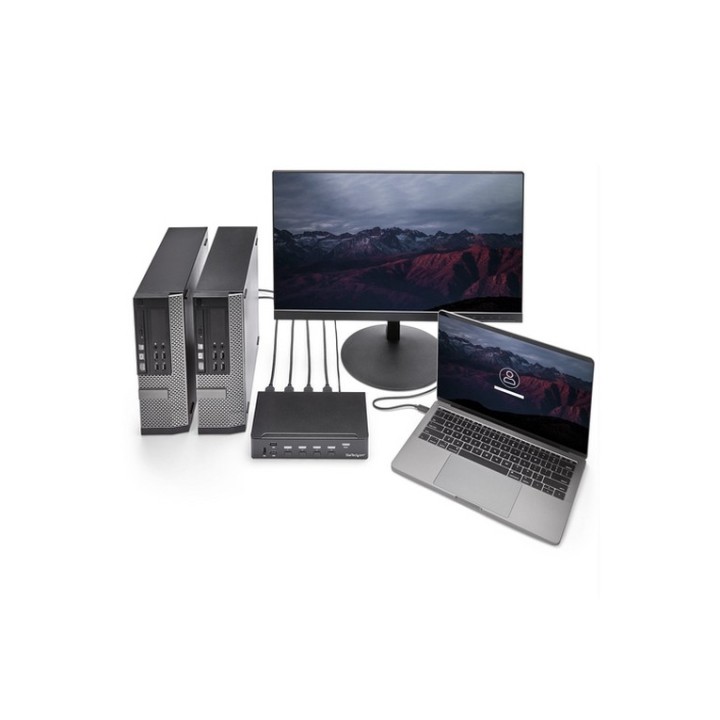 Startech Switch Commutatore KVM a 4 Porte HDMI con Hub USB 3.0 - 1080p - Switch (SV431HDU3A2)
