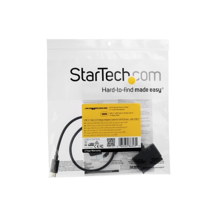 Startech Cavo adattatore USB 3.1 a SATA da 10 Gbps per unità dischi rigidi da 2,