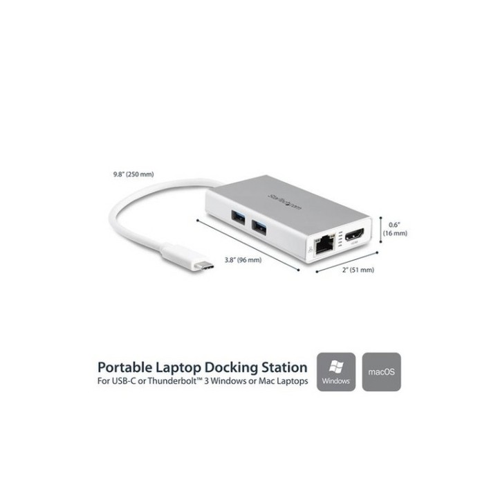 Startech Adattatore Multifunzione USB-C - PD - 4K HDMI - Gbe - USB3.0 - Docking (DKT30CHPDW)