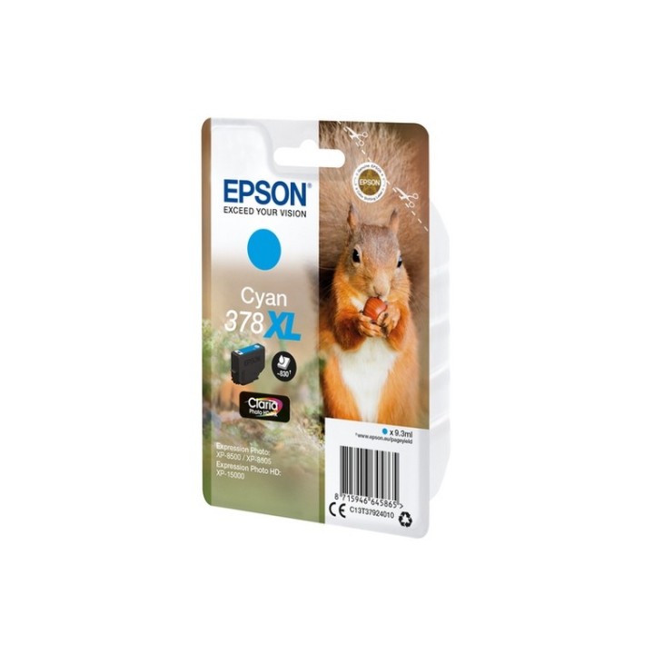 Epson 378XL - 9.3 ml - alta capacità - ciano - originale - blister - cartuccia d