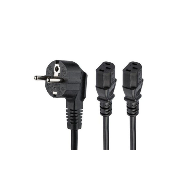 StarTech Cavo di Alimentazione per Computer a Y da 2 m, Cavo Splitter da Schuko (PXT101YEU2M)
