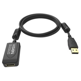 VISION installation-grade USB 2.0 active extension cable - in-line booster half (TC 5MUSBEXT+/BL)