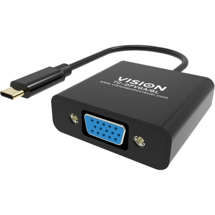 VISION Professional installation-grade USB-C to VGA adapter - plugs into USB-C a (TC-USBCVGA/BL)