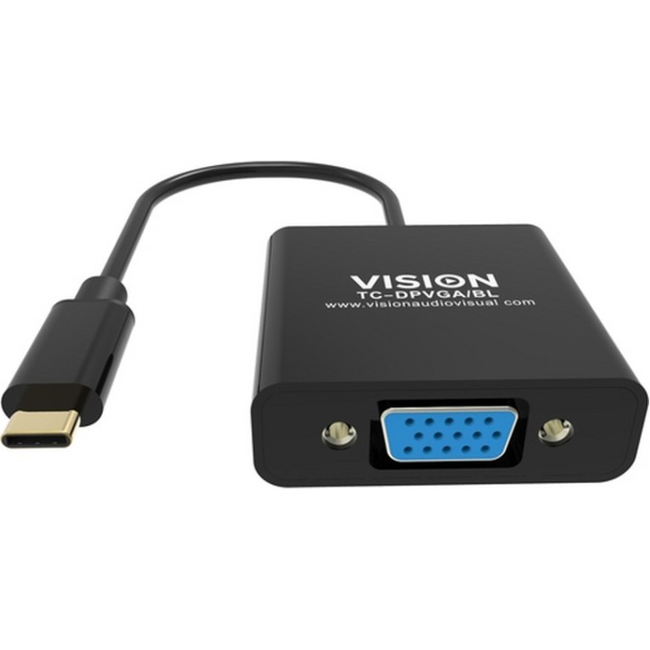 VISION Professional installation-grade USB-C to VGA adapter - plugs into USB-C a (TC-USBCVGA/BL)