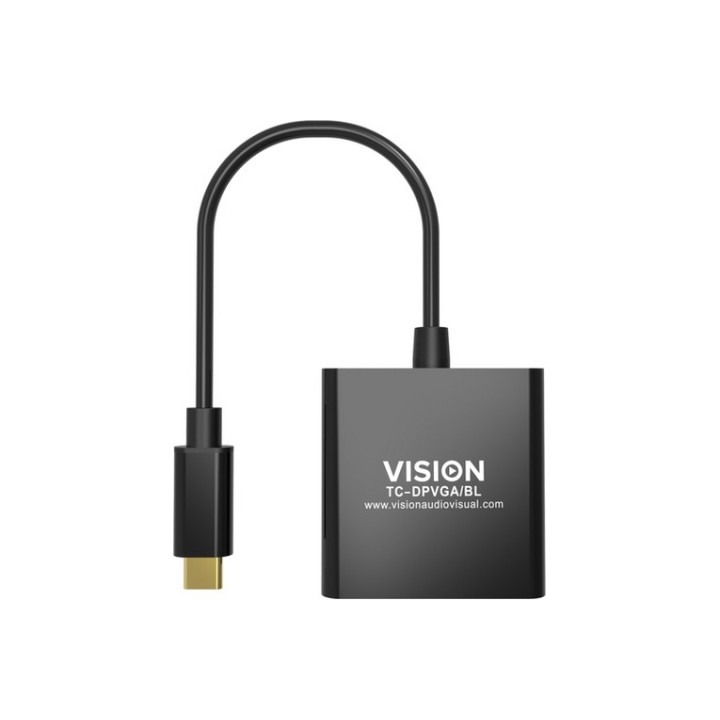 VISION Professional installation-grade USB-C to VGA adapter - plugs into USB-C a (TC-USBCVGA/BL)