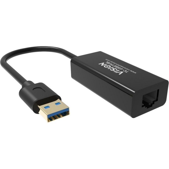 VISION Professional installation-grade USB-A to RJ45 Ethernet network adapter -
