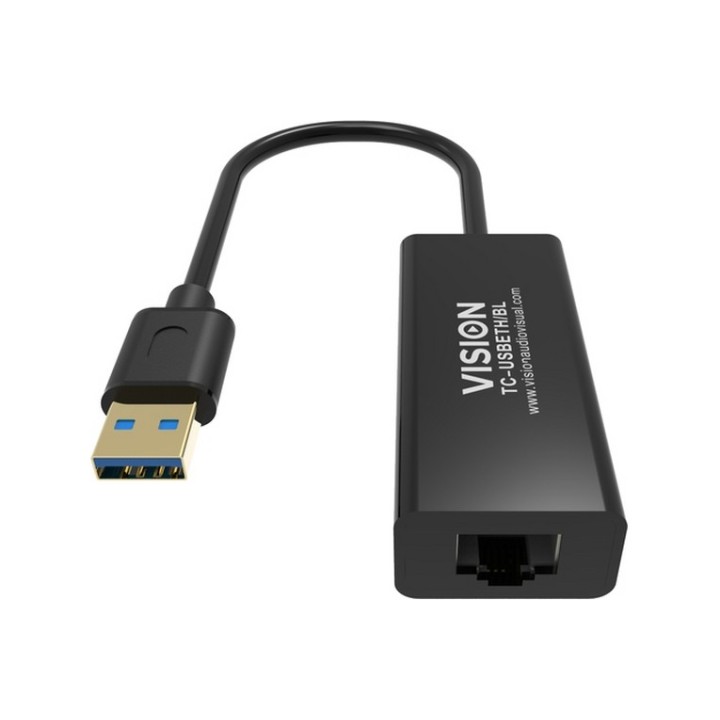 VISION Professional installation-grade USB-A to RJ45 Ethernet network adapter -