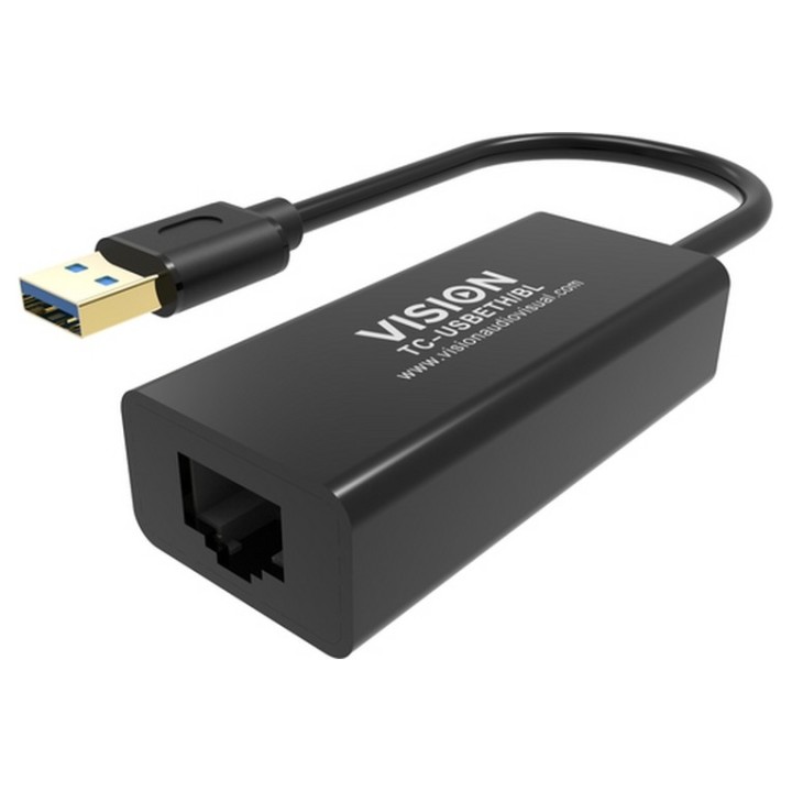 VISION Professional installation-grade USB-A to RJ45 Ethernet network adapter -