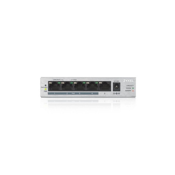 Zyxel GS1005HP - Switch - unmanaged - 4 x 10/100/1000 (PoE+) + 1 x 10/100/1000 - (GS1005HP-EU0101F)