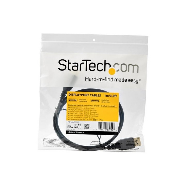 StarTech Cavo DisplayPort 1.4 da 1m - Conforme VESA - 8K@60Hz - HBR3 - Cavo Disp