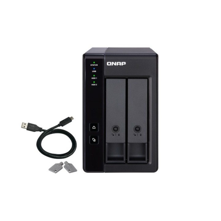 QNAP TR-002 - Array unità disco rigido - 2 alloggiamenti (SATA-600) - USB 3.1 Ge