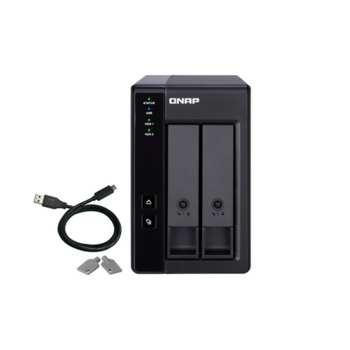 QNAP TR-002 - Array unità disco rigido - 2 alloggiamenti (SATA-600) - USB 3.1 Ge