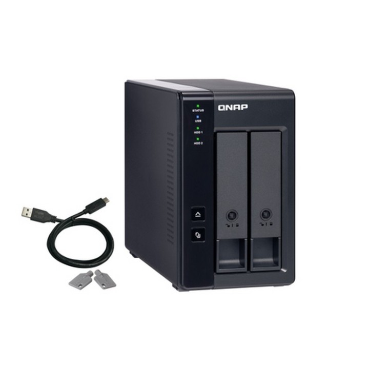 QNAP TR-002 - Array unità disco rigido - 2 alloggiamenti (SATA-600) - USB 3.1 Ge