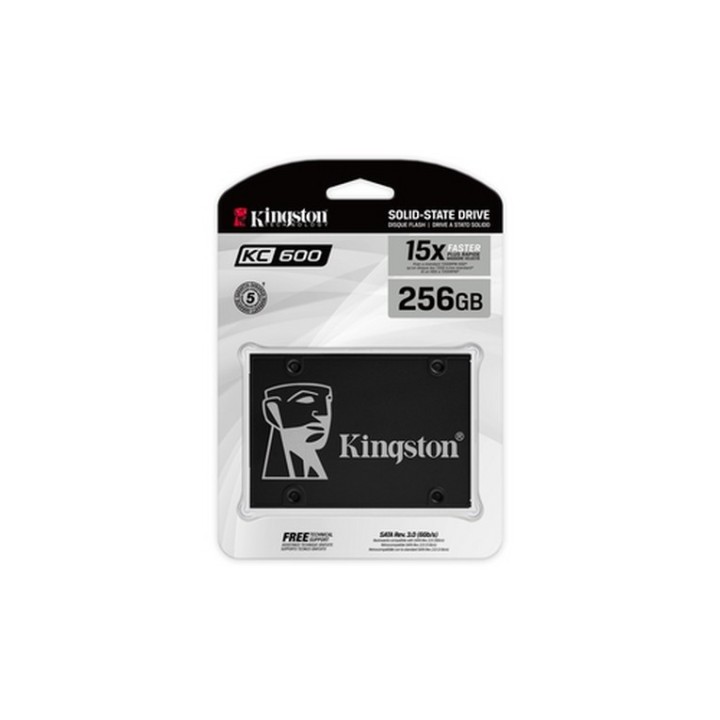 Kingston KC600 - SSD - crittografato - 256 GB - interno - 2.5" - SATA 6Gb/s - 25