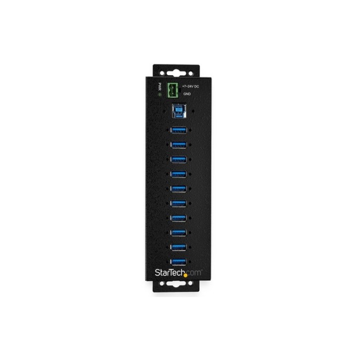 Startech Hub USB 3.0 industriale a 10 porte - Adattatore di alimentazione estern (HB30A10AME)