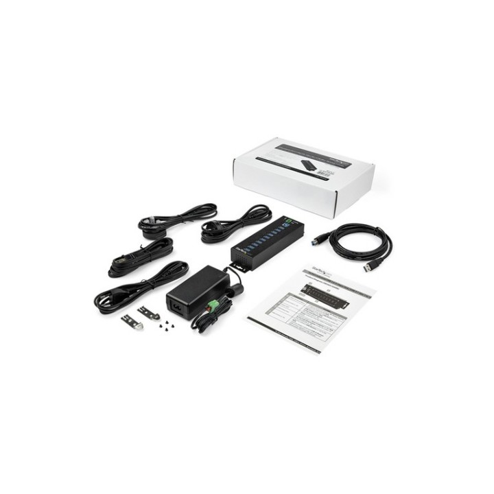 Startech Hub USB 3.0 industriale a 10 porte - Adattatore di alimentazione estern (HB30A10AME)
