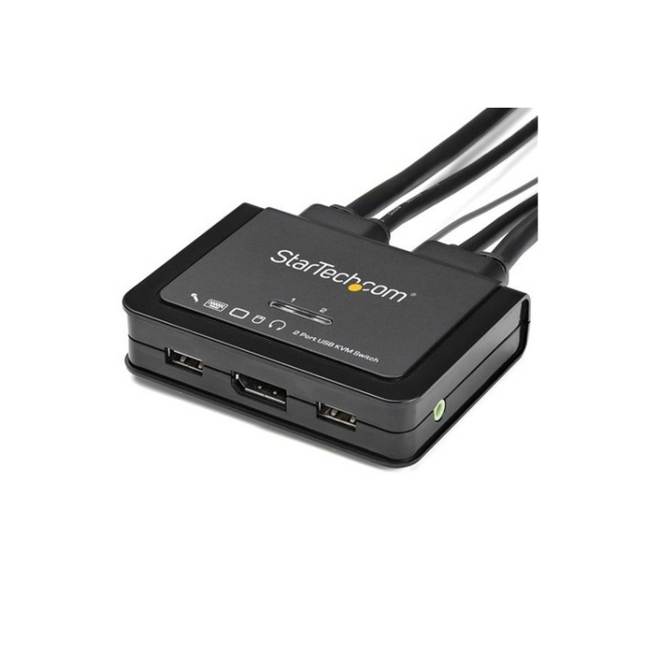 Startech Switch DisplayPort KVM 4K a 60 Hz e 2 porte con cavi integrati - Switch (SV211DPUA4K)