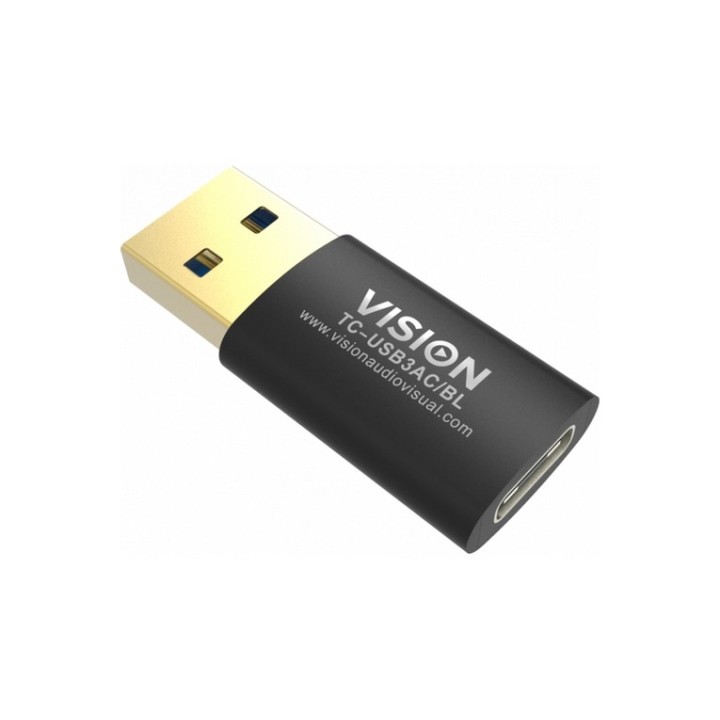 Vision Professional - Adattatore USB - USB Tipo A (M) a USB-C (F) - USB 3.0 - ne (TC-USB3AC/BL)