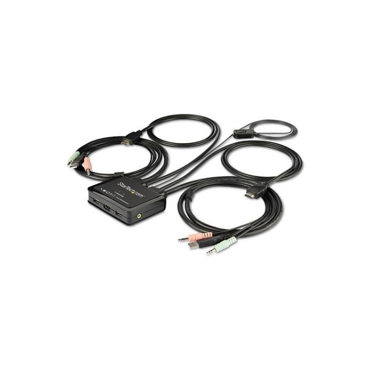 Startech Switch KVM HDMI a 2 porte con cavi integrati - USB 4K 60 Hz (SV211HDUA4 (SV211HDUA4K)