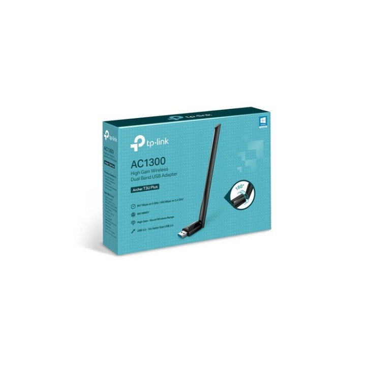 TP-Link Archer T3U Plus - Adattatore di rete - USB 3.0 - Wi-Fi 5 (ARCHER T3U PLUS)