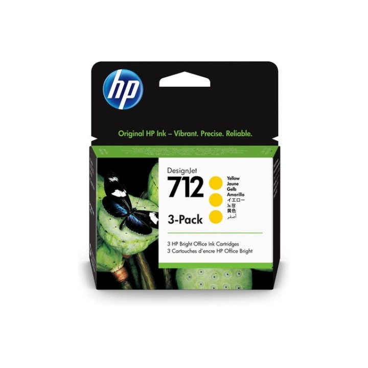 HP 712 - Confezione da 3 - 29 ml - giallo - originale - DesignJet - cartuccia d' (3ED79A)