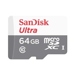 SanDisk Ultra - Scheda di memoria flash - 64 GB - Class 10 - UHS-I microSDXC (SDSQUNR-064G-GN3MN)