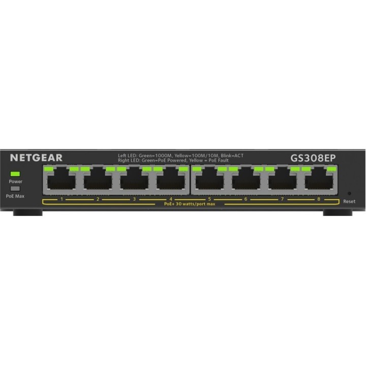 NETGEAR Plus GS308EP - Switch - intelligente - 8 x 10/100/1000 (PoE+) - desktop,