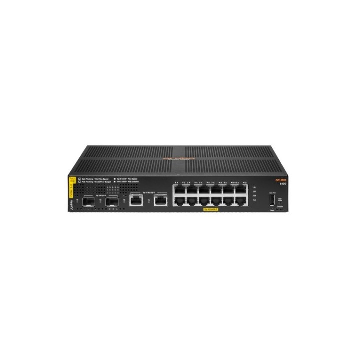 HPE Aruba 6100 12G Class4 PoE 2G/2SFP+ 139W Switch - Switch - gestito - 12 x 10/ (JL679AABB) - HP ENT