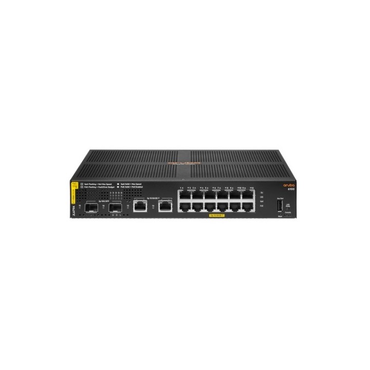 HPE Aruba 6100 12G Class4 PoE 2G/2SFP+ 139W Switch - Switch - gestito - 12 x 10/ (JL679AABB) - HP ENT